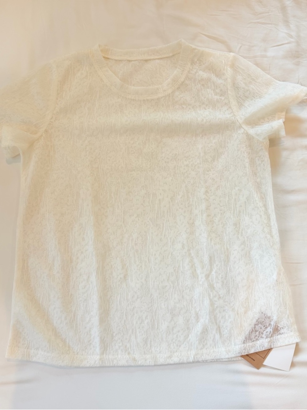 Cream Lace Tee Short Sleeve